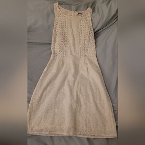 Old Navy Cream Eyelet Shift Dress